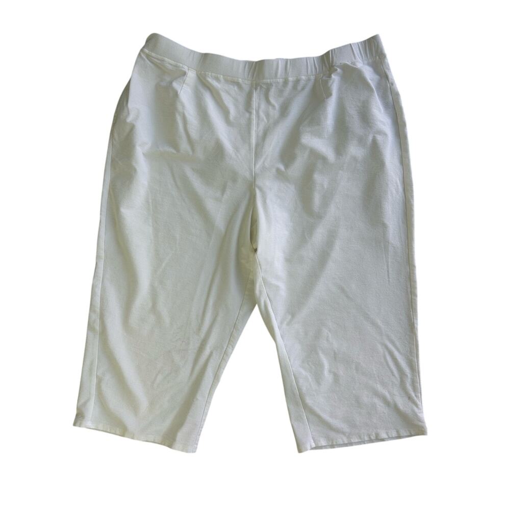 NWOT Eileen Fisher Women’s Washable White Stretch Crepe Capri Pants Size 3X